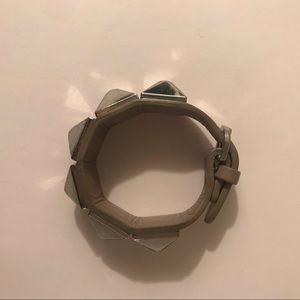 BANANA REPUBLIC Grey Pyramid Stud Leather Bracelet